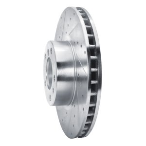 BMW 540I Brake Rotor (1) - Front Left - R1 Concepts - Drilled & Slotted - Silver - `00-`03